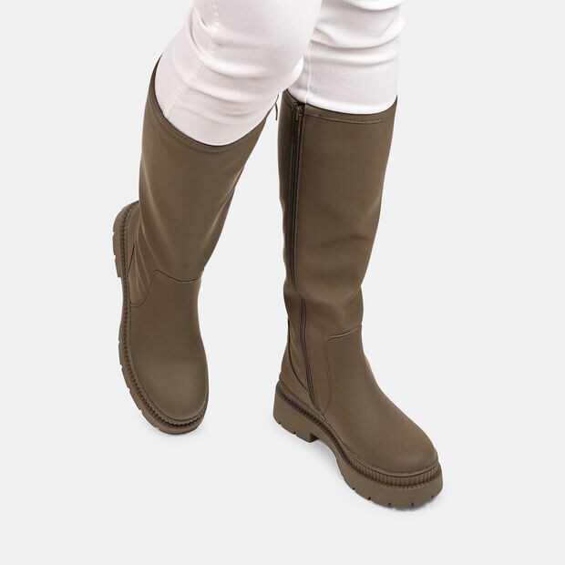 Bottines montantes pour femme effet cuir, 