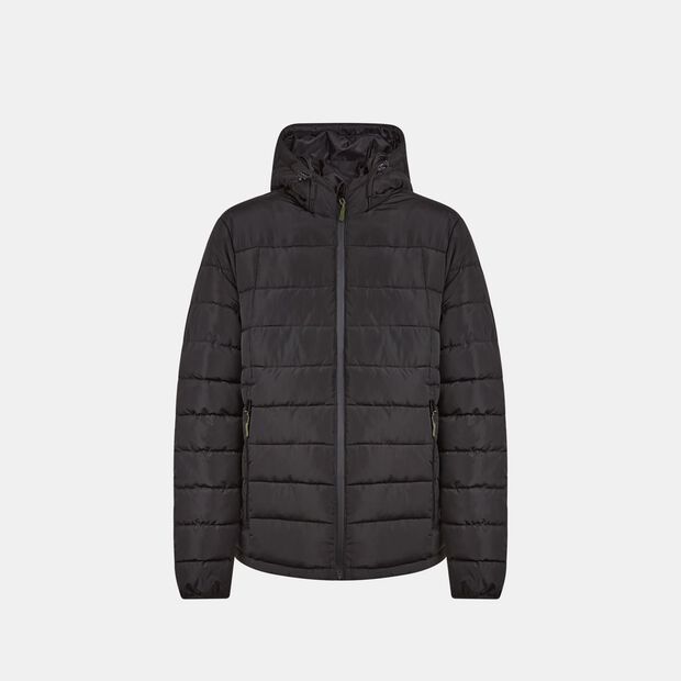 Veste rembourr&eacute;e avec capuche, Noir