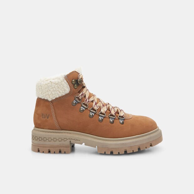Boots pour femme en cuir nubuck et teddy Weinbrenner, Marron
