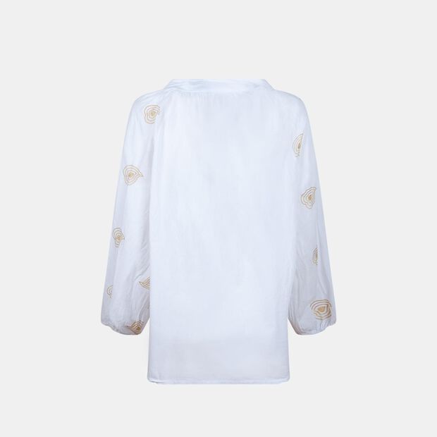 Chemise pour femme avec broderies Reset, Blanc