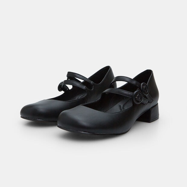 Ballerines pour femme avec talon 2,5 cm, Noir