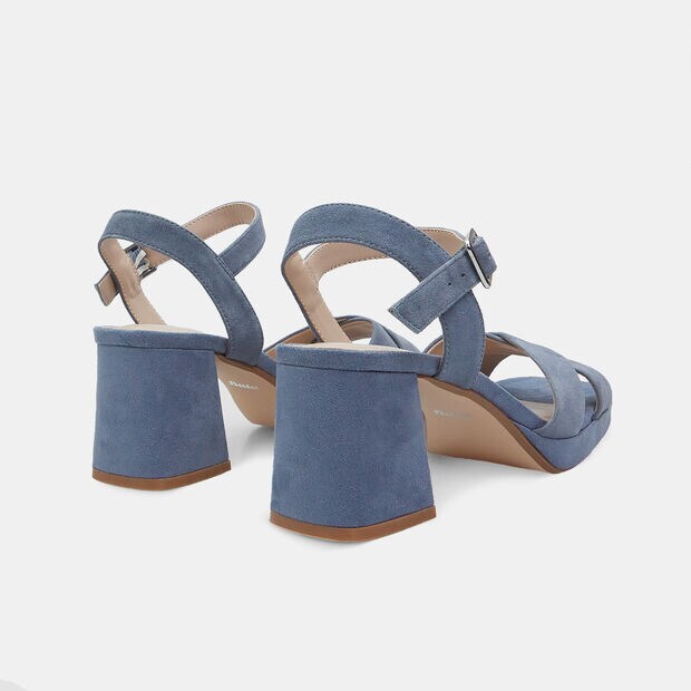 Sandales en daim pour femme avec talon de 7 cm et plateforme de 1 cm BATA, 