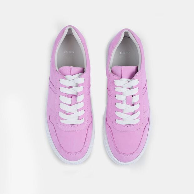 sneakers pour femme en cuir, Rose
