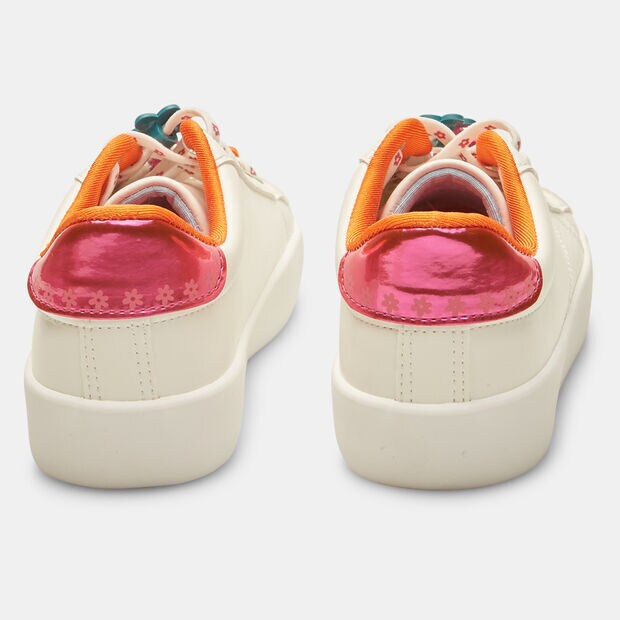Sneakers fille avec fleurs, Blanc