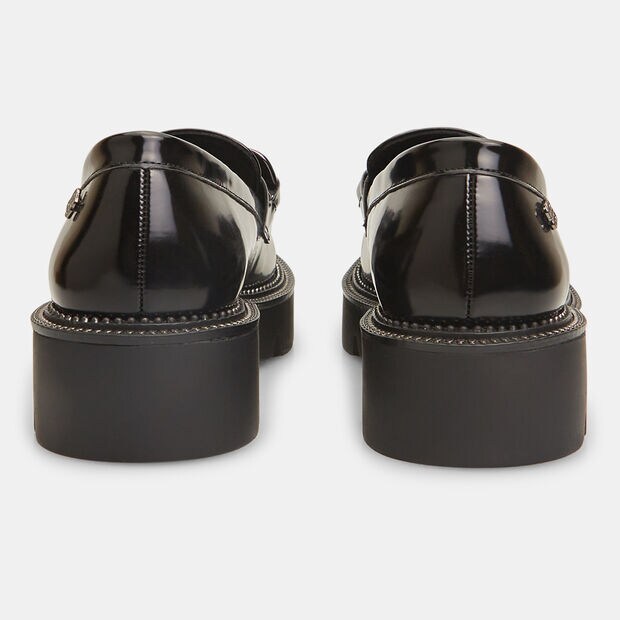 Mocassins pour femme Bata Red Label avec cha&icirc;ne et talon de 4,7 cm, Noir