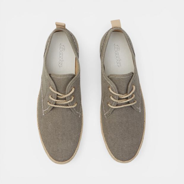 Espadrilles &agrave; lacets pour homme Bata, Kaki