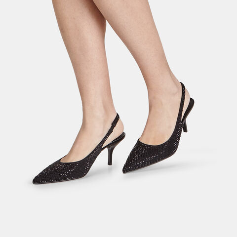 Décolleté slingback avec talon et bout pointu Bata, Noir