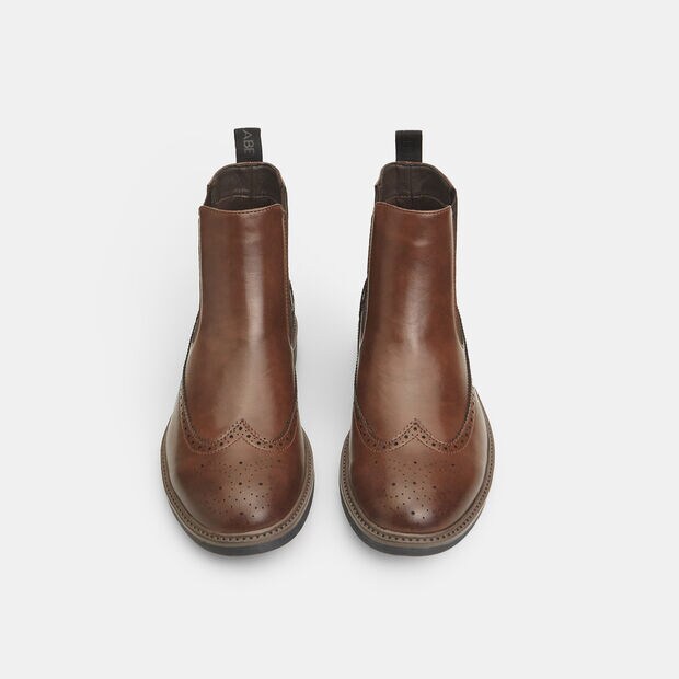 Bottines homme Bata Red Label avec d&eacute;tails brogue, Marron