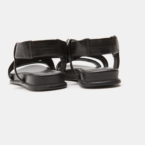 sandales plates, Noir