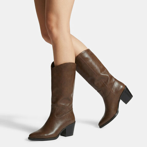 Botte western pour femme avec talon Bata, Marron