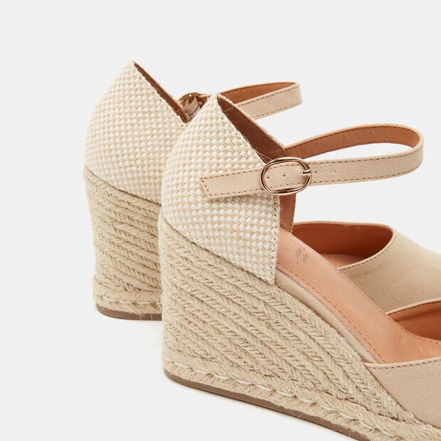 Espadrilles pour femme avec semelle compens&eacute;e de 8 cm BATA, Beige