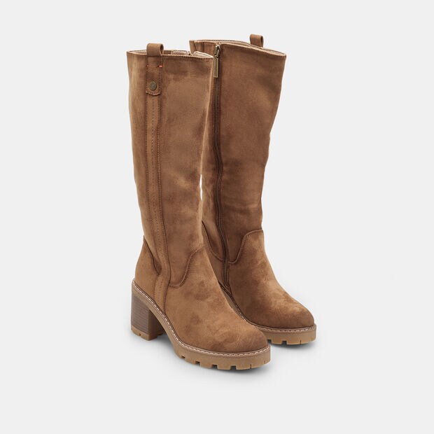 Bottes femme &agrave; talon Refresh, Taupe