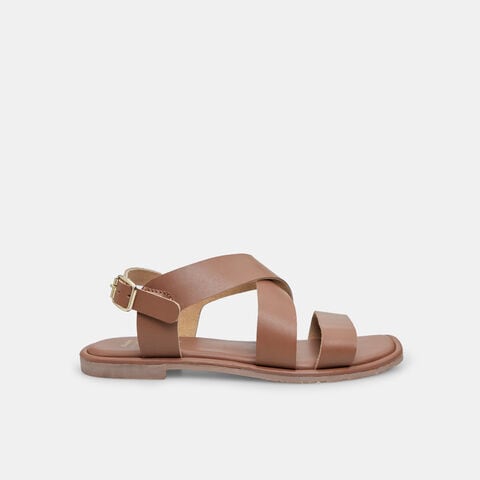 Sandales en cuir pour femme, Marron