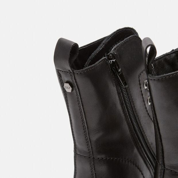 Boots avec semelle plateforme en cuir, Noir