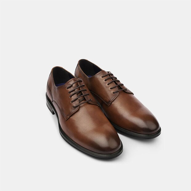 Richelieus homme en cuir Bata 24H, Marron