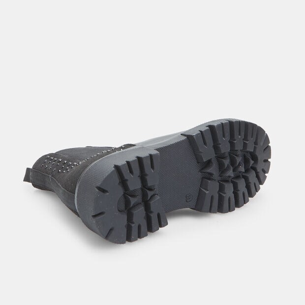 Boots en cuir pour fille, Noir