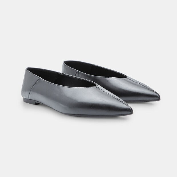 Ballerine plates pour femme avec bout &agrave; couture apparente, 