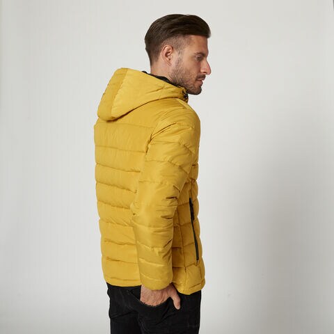 Veste rembourr&eacute;e avec capuche, Jaune