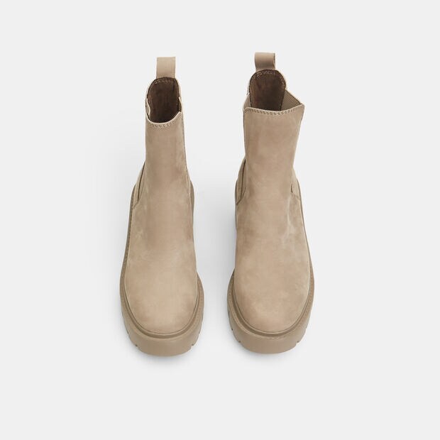 Bottines pour femme Bata Flexible en cuir velours, Taupe