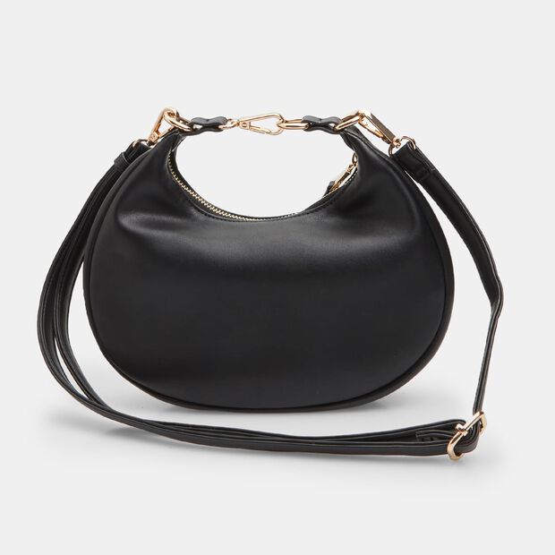 Sac bandouli&egrave;re pour femme avec rivets, Noir