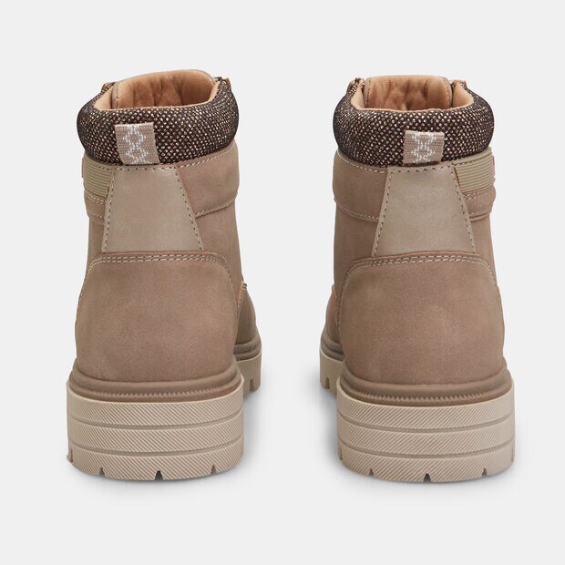 Bottines pour femme avec semelle crant&eacute;e, Beige