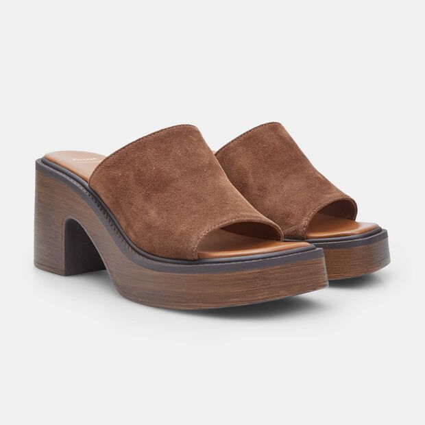 Mules pour Femme en daim BATA, Marron