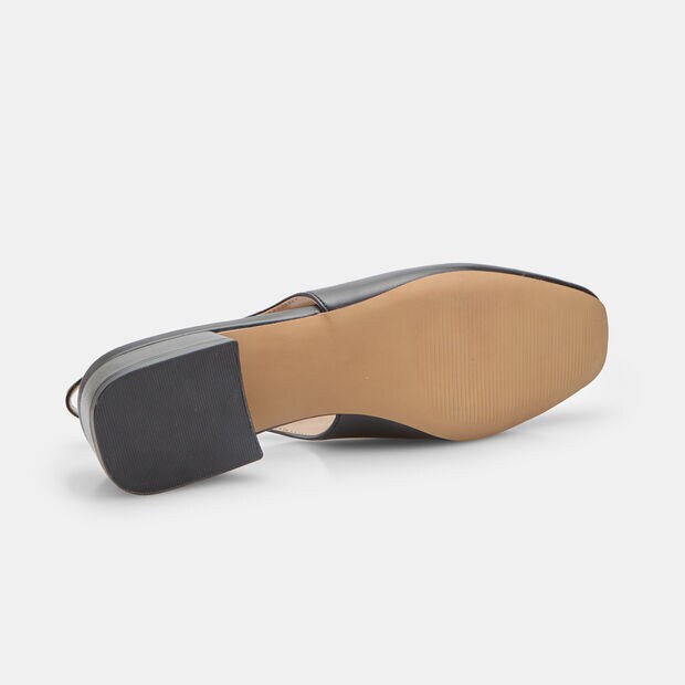 Escarpins slingback pour femme avec talon bloc, Noir
