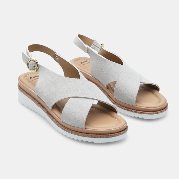 Sandales pour femme en daim avec plateform BATA, Nu