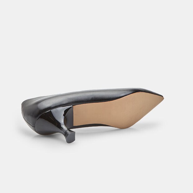 Escarpins pour femme &agrave; talon moyen et bout pointu, Noir