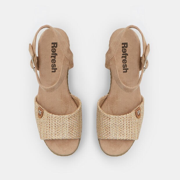 Sandales &agrave; talon pour femme Refresh, Taupe