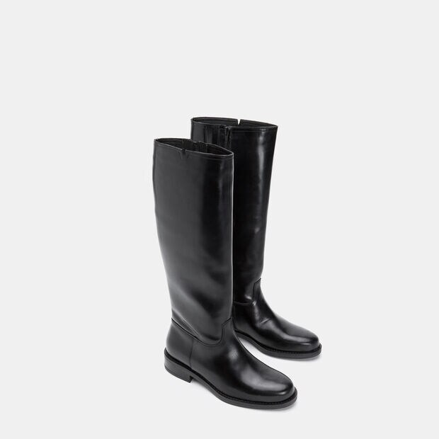 Bottes en cuir pour femme, Noir