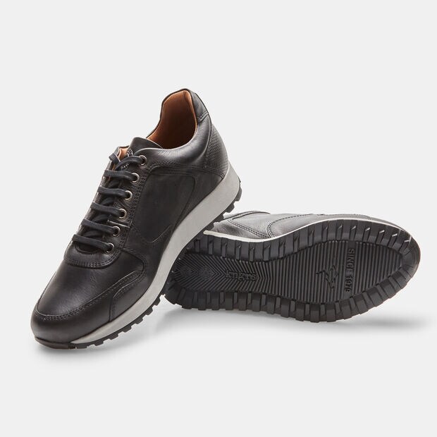 Chaussures de loisirs Hommes &agrave; lacets et velcro, Noir