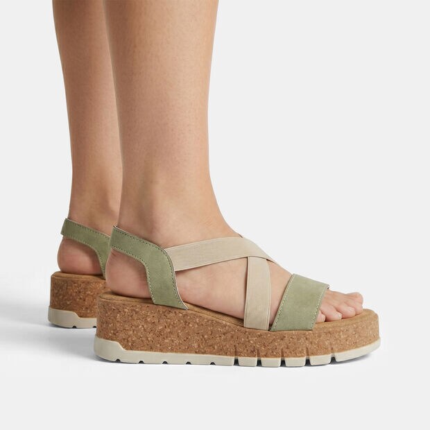 Sandales pour femme avec platform BATA, Vert