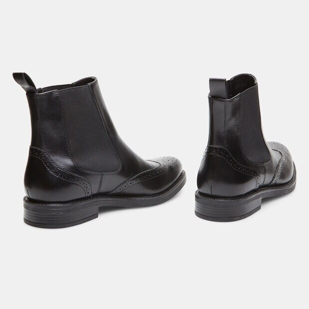 Bottines Chelsea pour homme en cuir, Noir
