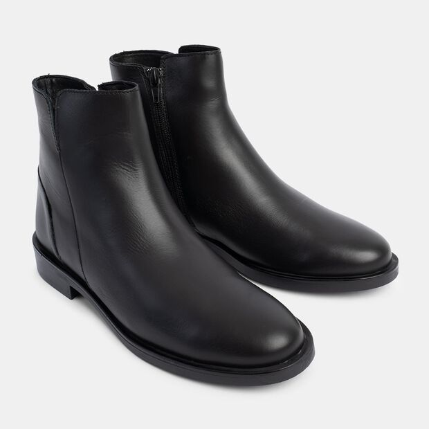 Bottines en cuir pour femme, Noir