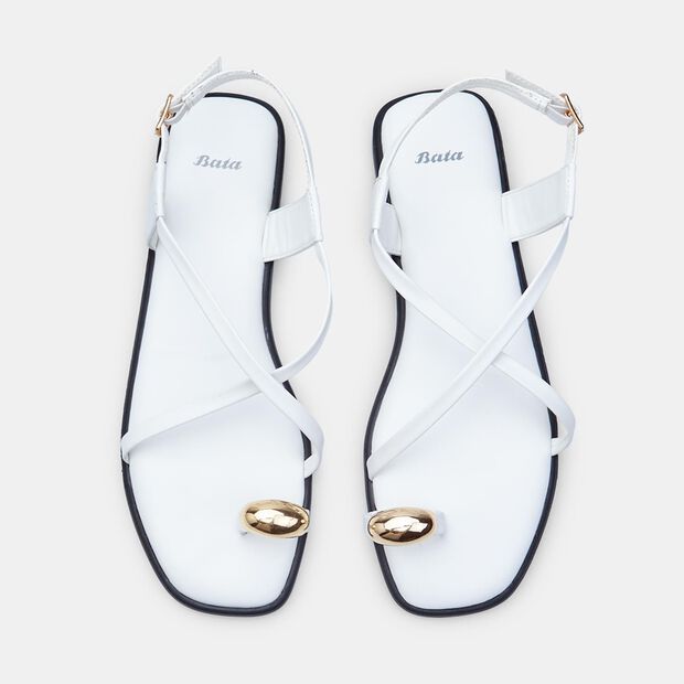Sandales tongs comfortables BATA, Blanc