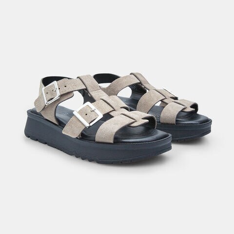 Sandales pour femme en daim avec plateform BATA, Taupe
