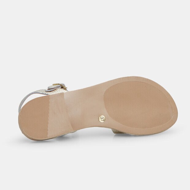 Sandale en cuir pour femme, Or