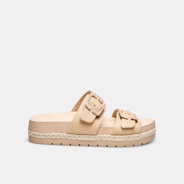 Nu-pieds femme semelles plateforme, Beige