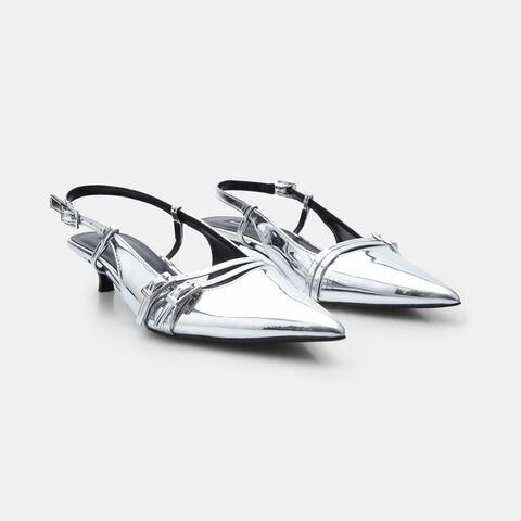 Escarpins &agrave; bride arri&egrave;re pour Femme Bata Red Label, Argent