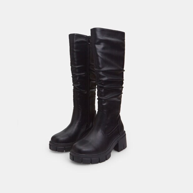 Botte pour femme avec semelle track, Noir