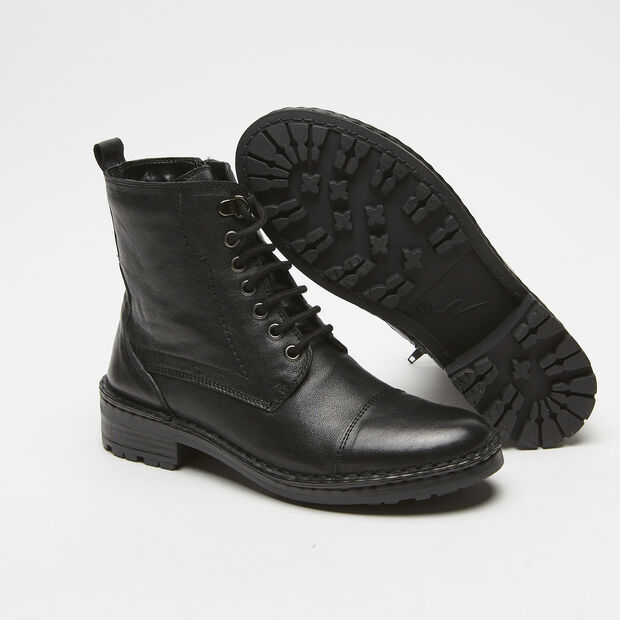 Boots pour femme en cuir nubuck, Noir