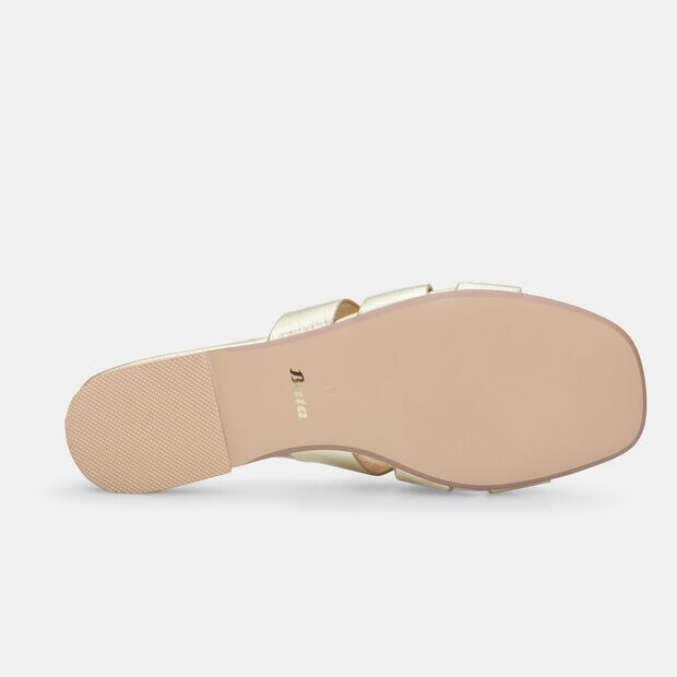 Mules plates pour femme, Or