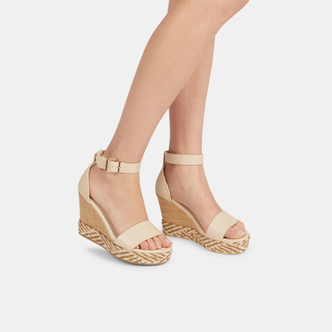 Sandales pour femme avec semelle compensée, Beige