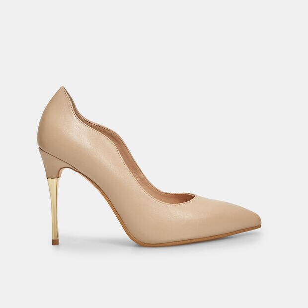 Escarpins pour femme wave avec talon aiguille dor&eacute;, Rose