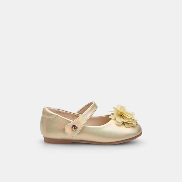 Ballerines pour fille Bata avec bride et n&oelig;ud, Or