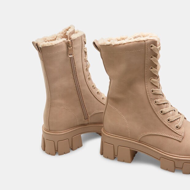 Boots pour femme avec semelle &eacute;paisse, Beige
