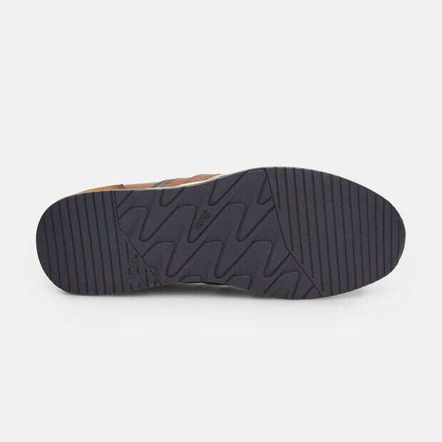 Sneakers pour homme effet cuir, Marron