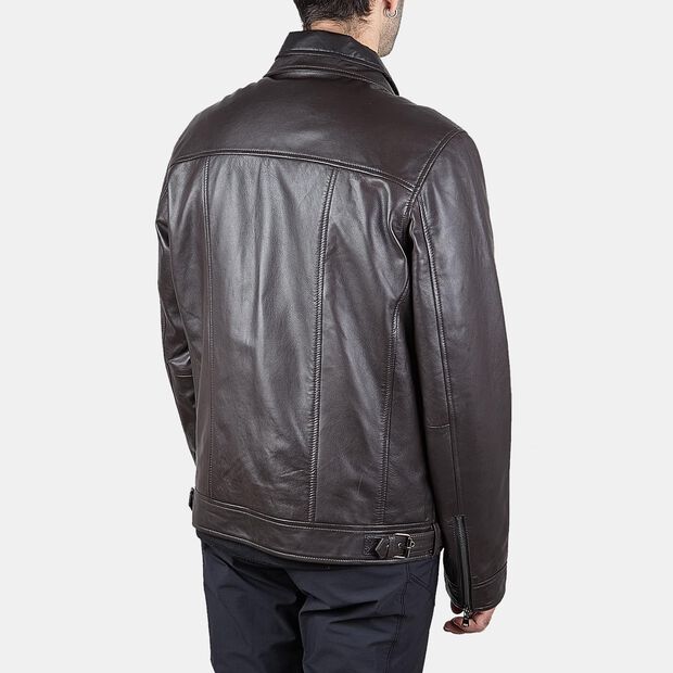Blouson homme en cuir, Marron