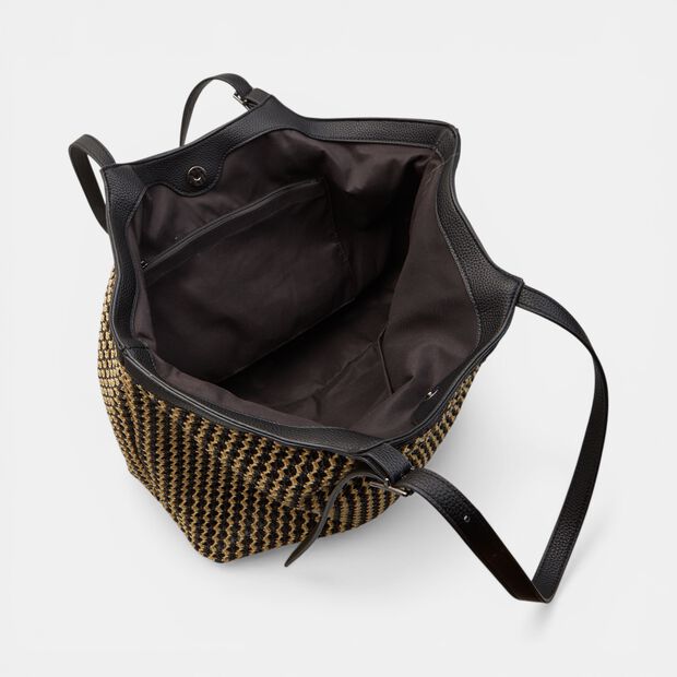 Sac shopper pour femme en raphia Bata, Beige